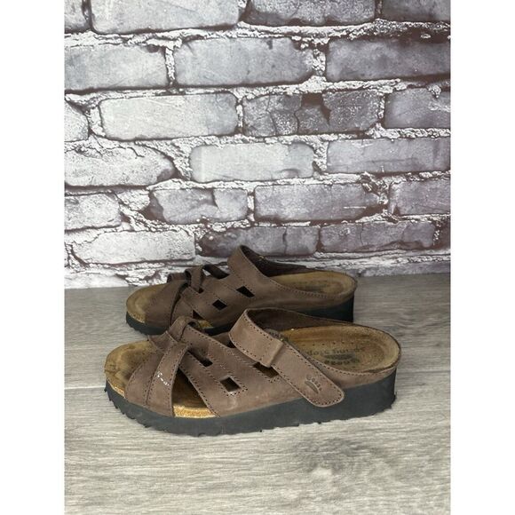 Spring Step Brown Suede Leather Cork Slide Wedge Sandals Women’s Sz 39EU/8.5M US - Picture 16 of 16